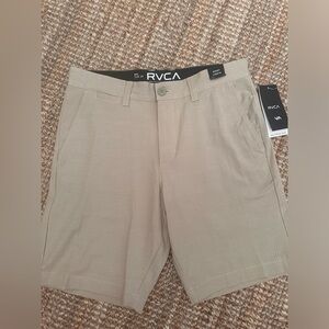 RVCA Men's Light Khaki Flat Front Shorts